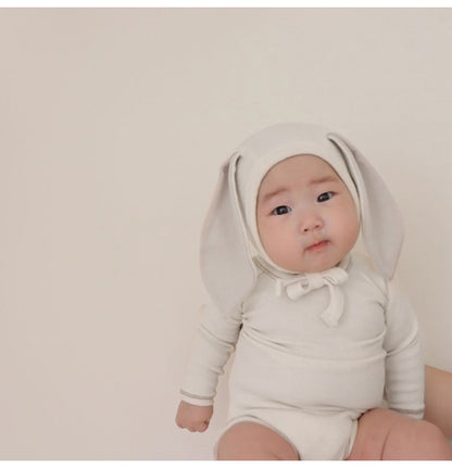 ロンパースセットアップ Long Sleeve Romper + Pants Bunny Ear Hat 長袖 ロンパース + ハイウェストパンツ うさ耳帽子