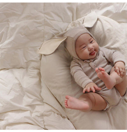 ロンパースセットアップ Long Sleeve Romper + Pants Bunny Ear Hat 長袖 ロンパース + ハイウェストパンツ うさ耳帽子