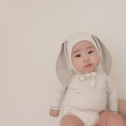 ロンパースセットアップ Long Sleeve Romper + Pants Bunny Ear Hat 長袖 ロンパース + ハイウェストパンツ うさ耳帽子