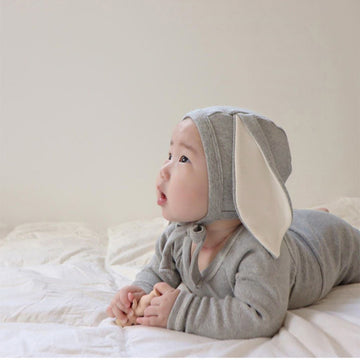 ロンパースセットアップ Long Sleeve Romper + Pants Bunny Ear Hat 長袖 ロンパース + ハイウェストパンツ うさ耳帽子