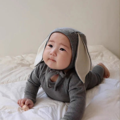 長袖セットアップ Long Sleeve Tee + Pants Bunny Ear Hat 長袖Tシャツ + ハイウエストパンツ うさ耳帽子【mh0012246】