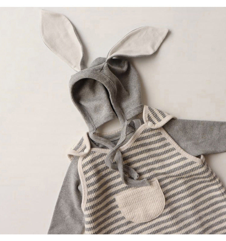 長袖セットアップ Long Sleeve Tee + Pants Bunny Ear Hat 長袖Tシャツ + ハイウエストパンツ うさ耳帽子【mh0012246】