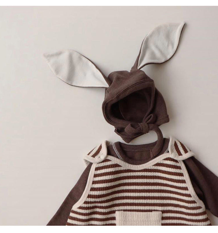 長袖セットアップ Long Sleeve Tee + Pants Bunny Ear Hat 長袖Tシャツ + ハイウエストパンツ うさ耳帽子【mh0012246】