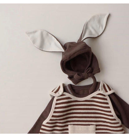 長袖セットアップ Long Sleeve Tee + Pants Bunny Ear Hat 長袖Tシャツ + ハイウエストパンツ うさ耳帽子【mh0012246】