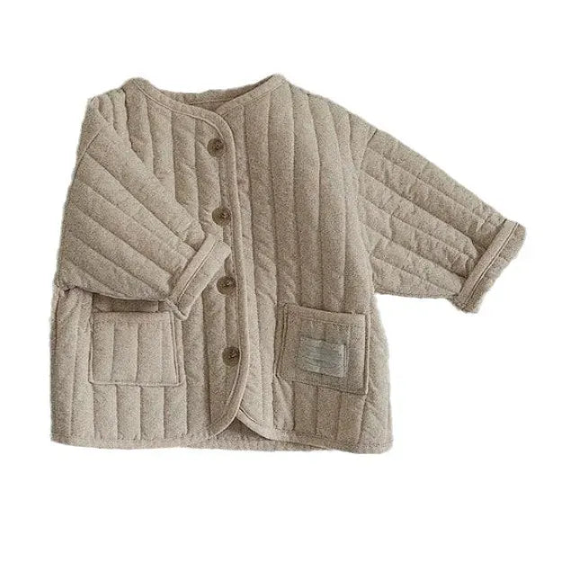 ショートコート・ジャケット・ジャンパー ベビーアウター キルティングノーカラーシンプルブルゾンジャケット【mh-0008509】