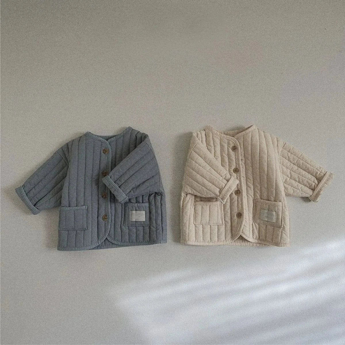 ショートコート・ジャケット・ジャンパー ベビーアウター キルティングノーカラーシンプルブルゾンジャケット【mh-0008509】