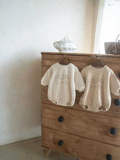 長袖ロンパース ベビーロンパース 恐竜ダイナソープリント長袖ボディスーツ【mh-0008544】