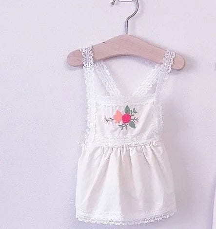 長袖ロンパース ベビーキッズ フラワー 刺繍 エプロン ワンピース ロンパース【mh0000064】