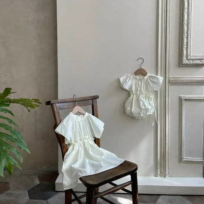 半袖ロンパース ベビー ウエストマーク 半袖 ロンパース ピンク ベージュ ガールズ【mh0002089】