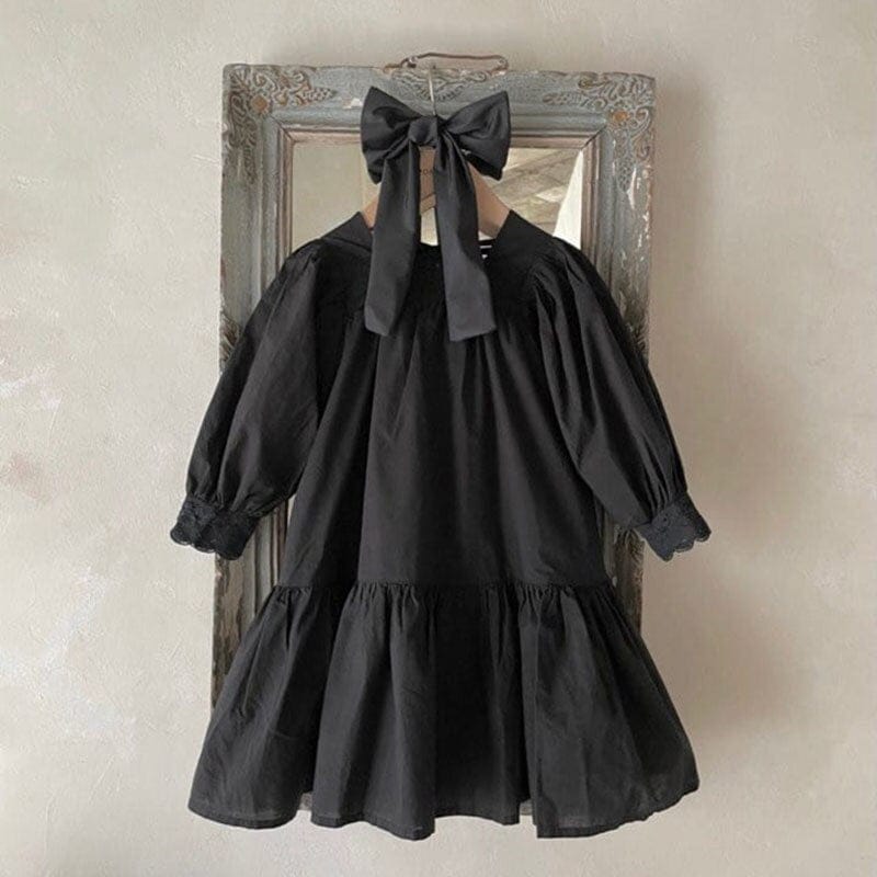 長袖ワンピース キッズ レース スクエアネック 長袖 ワンピース ガールズ【mh0002443】