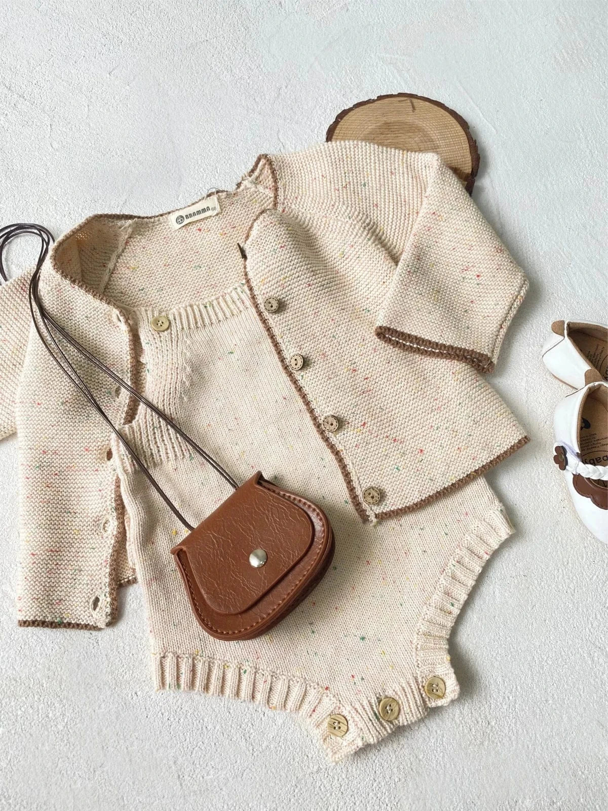 カーディガン・パーカー ベビーカーディガン カラフルネップシンプルニットカーディガンジャケット【mh0006956】