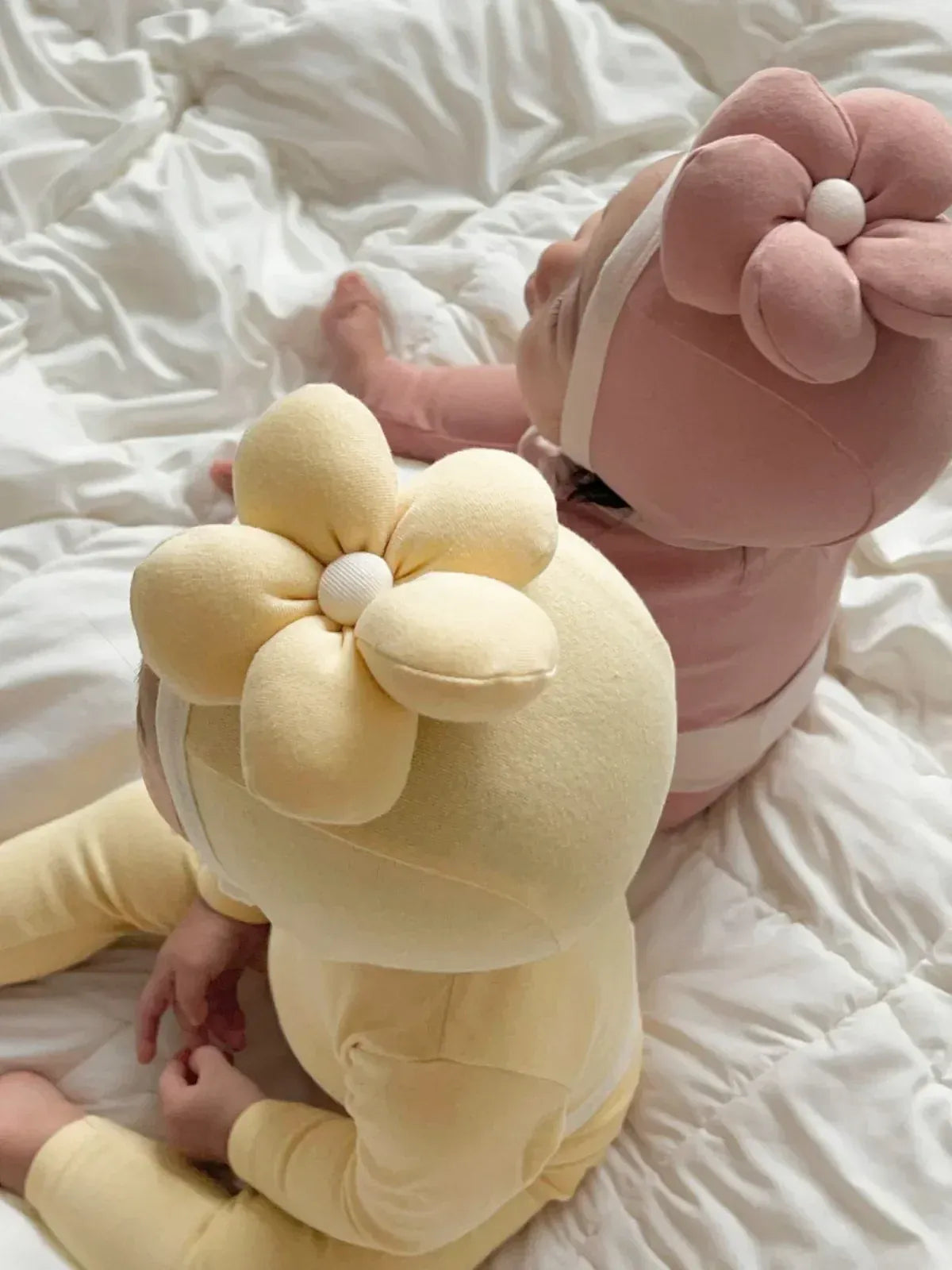 ベビー用帽子 ベビー帽子 ビッグぷっくりフラワーアップリケボンネット帽子【mh0007632】