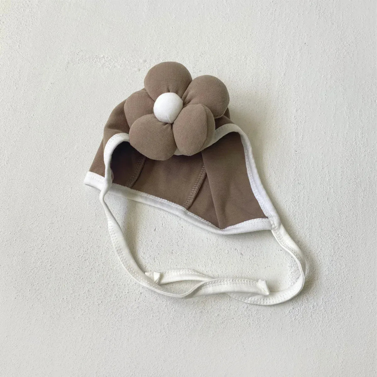 ベビー用帽子 ベビー帽子 ビッグぷっくりフラワーアップリケボンネット帽子【mh0007632】