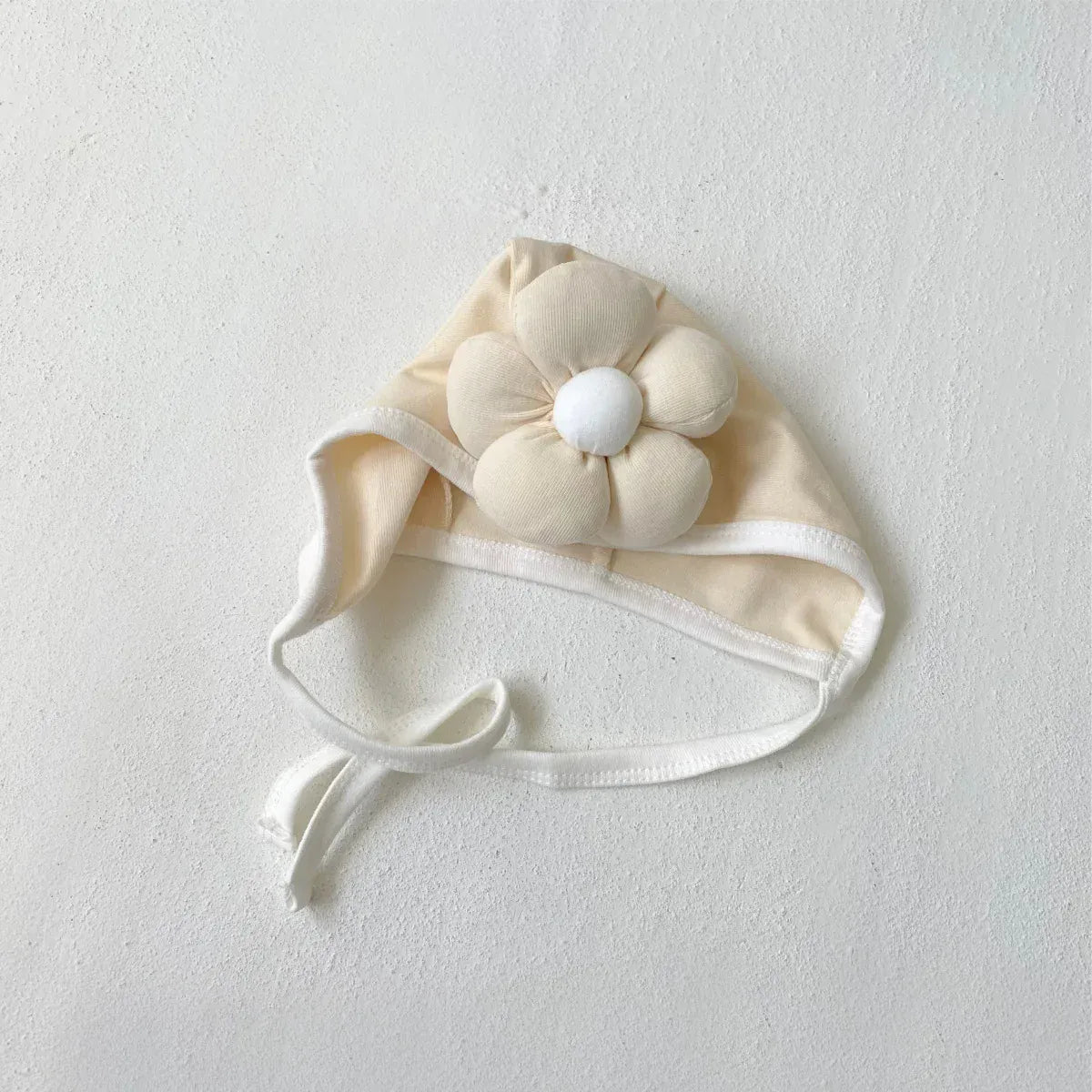 ベビー用帽子 ベビー帽子 ビッグぷっくりフラワーアップリケボンネット帽子【mh0007632】