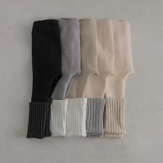 レギンスパンツ ベビーパンツ リブレッグウォーマードッキングレギンスパンツ【mh0007643】