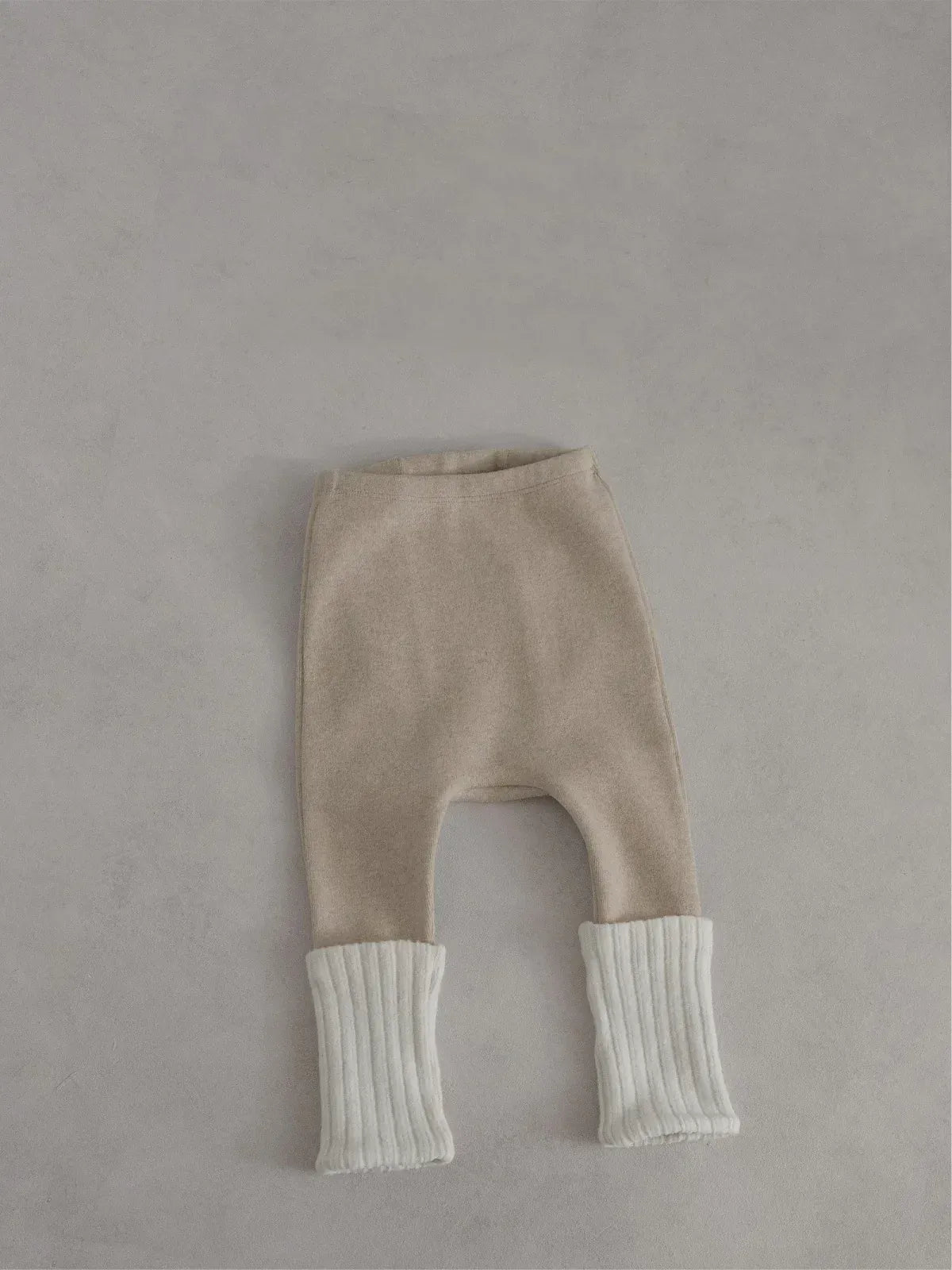 レギンスパンツ ベビーパンツ 裾リブパッチワークシンプルレギンスパンツ【mh0007874】