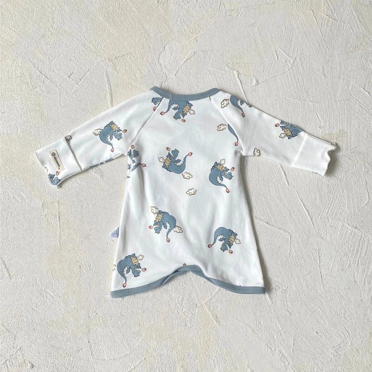 長袖ロンパース ベビーロンパース アニマルプリントコンビ肌着ボディスーツ+とんがりキャップ帽子セット【mh0007951】