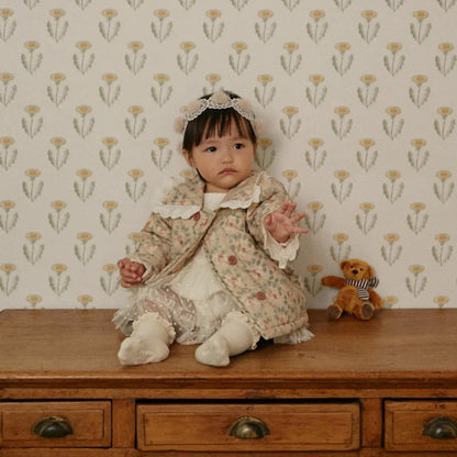 ショートコート・ジャケット・ジャンパー ベビーアウター レトロフラワープリントレースジャケットコート【mh0008150】