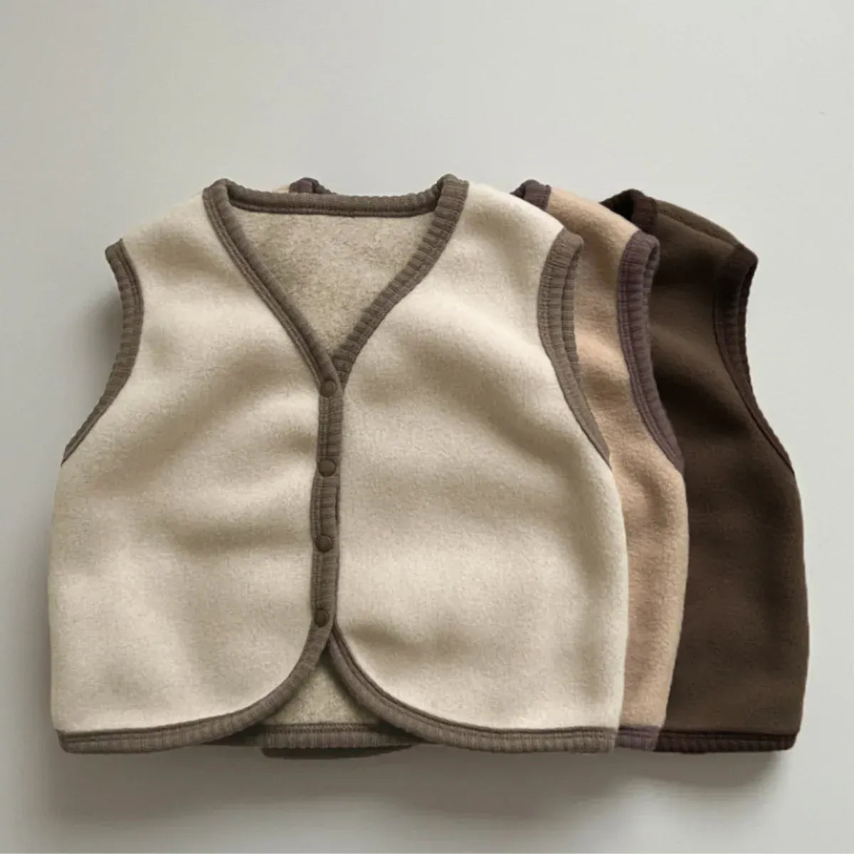 ベスト ベビーベスト フリースバイピング前あきシンプルベスト【mh0008156】
