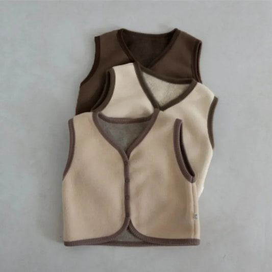 ベスト ベビーベスト フリースバイピング前あきシンプルベスト【mh0008156】
