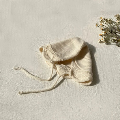 ノースリーブロンパース ベビーロンパース フリルサスペンダーニットボディスーツ+帽子セット【mh0008157】