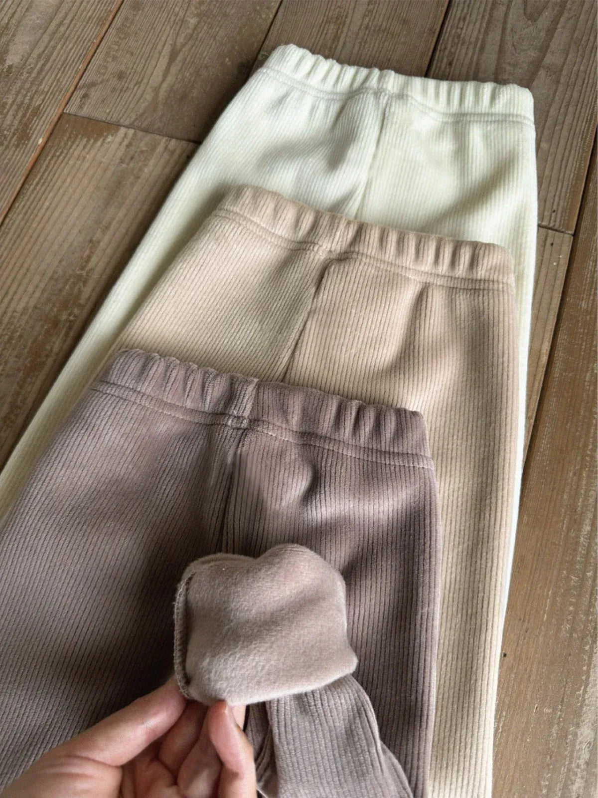 レギンスパンツ ベビーパンツ シンプルベーシック裏フリースロングレギンスパンツ【mh0008483】