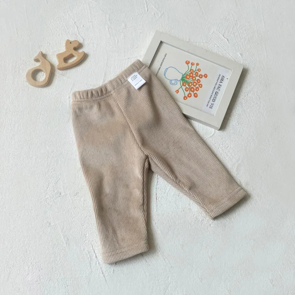 レギンスパンツ ベビーパンツ シンプルベーシック裏フリースロングレギンスパンツ【mh0008483】