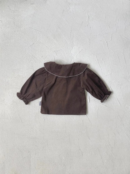 長袖シャツ・ブラウス ベビートップス フラワー刺繍長袖ブラウス【mh0008532】