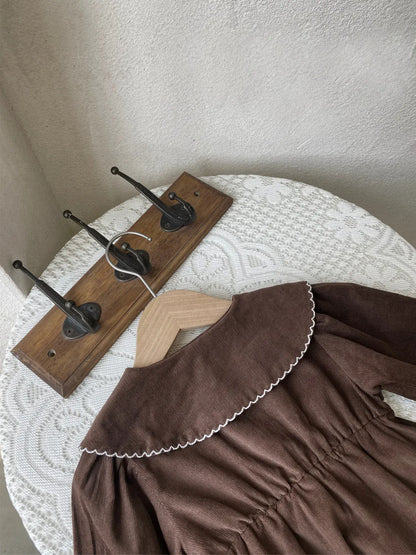 長袖ロンパース ベビーロンパース フラワー刺繍長袖ボディスーツ【mh0008533】