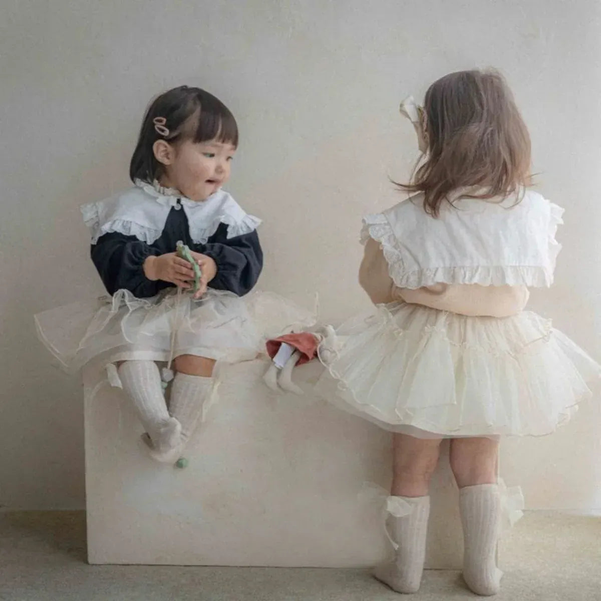 長袖シャツ・ブラウス ベビートップス レースビッグ襟長袖ブラウス【mh0008581】