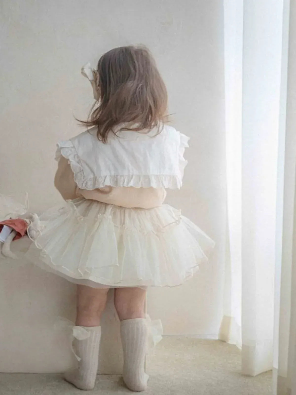 長袖シャツ・ブラウス ベビートップス レースビッグ襟長袖ブラウス【mh0008581】