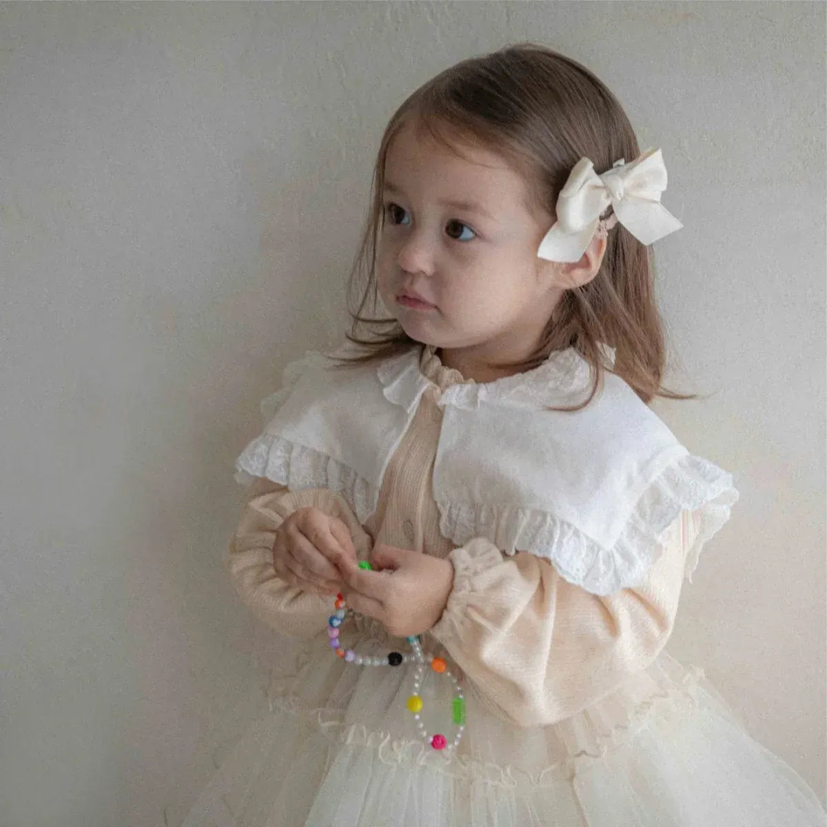 長袖シャツ・ブラウス ベビートップス レースビッグ襟長袖ブラウス【mh0008581】