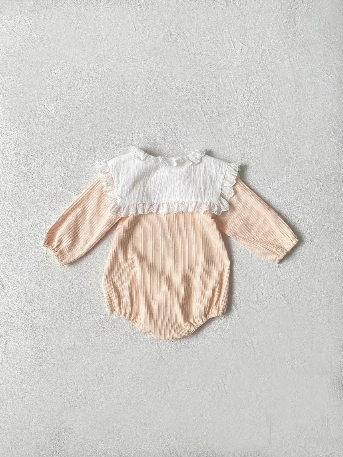 長袖ロンパース ベビーロンパース ビッグフリル襟長袖ボディスーツ【mh0008583】