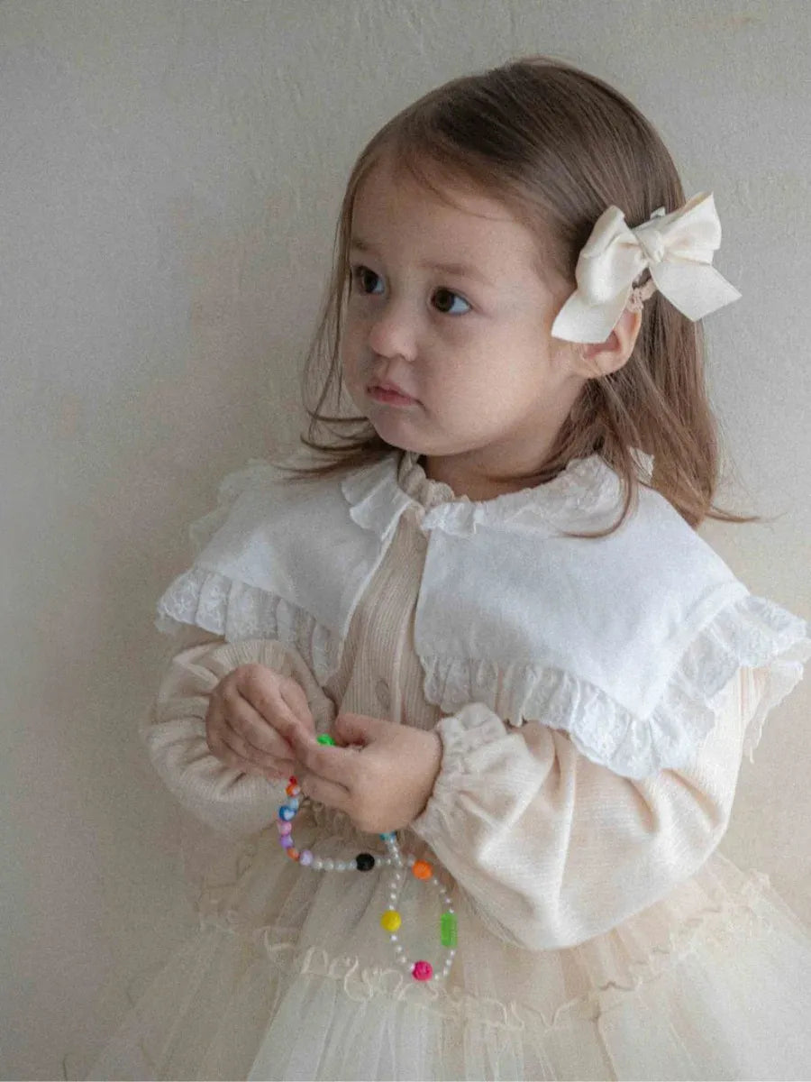 長袖ロンパース ベビーロンパース ビッグフリル襟長袖ボディスーツ【mh0008583】