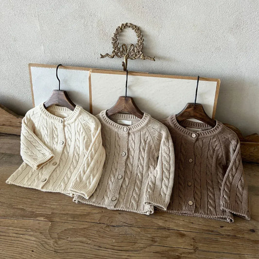 カーディガン・パーカー ベビーカーディガン アランニットケーブル編みカーディガンジャケット【mh0008739】