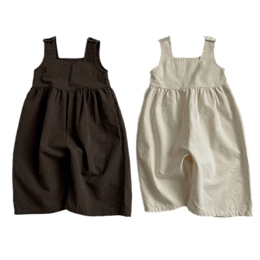 ノースリーブジャンプスーツ ベビーオーバーオール シンプルベーシックワイドルーズノースリーブジャンプスーツ【mh0009023】