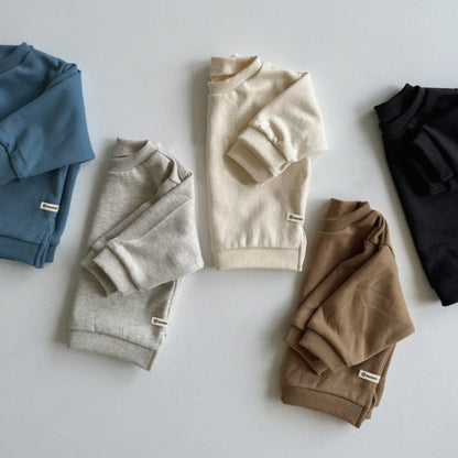 トレーナー・フーディ ベビートップス サイドスリットシンプル長袖スウェットシャツ【mh0009033】