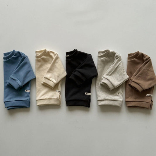 トレーナー・フーディ ベビートップス サイドスリットシンプル長袖スウェットシャツ【mh0009033】