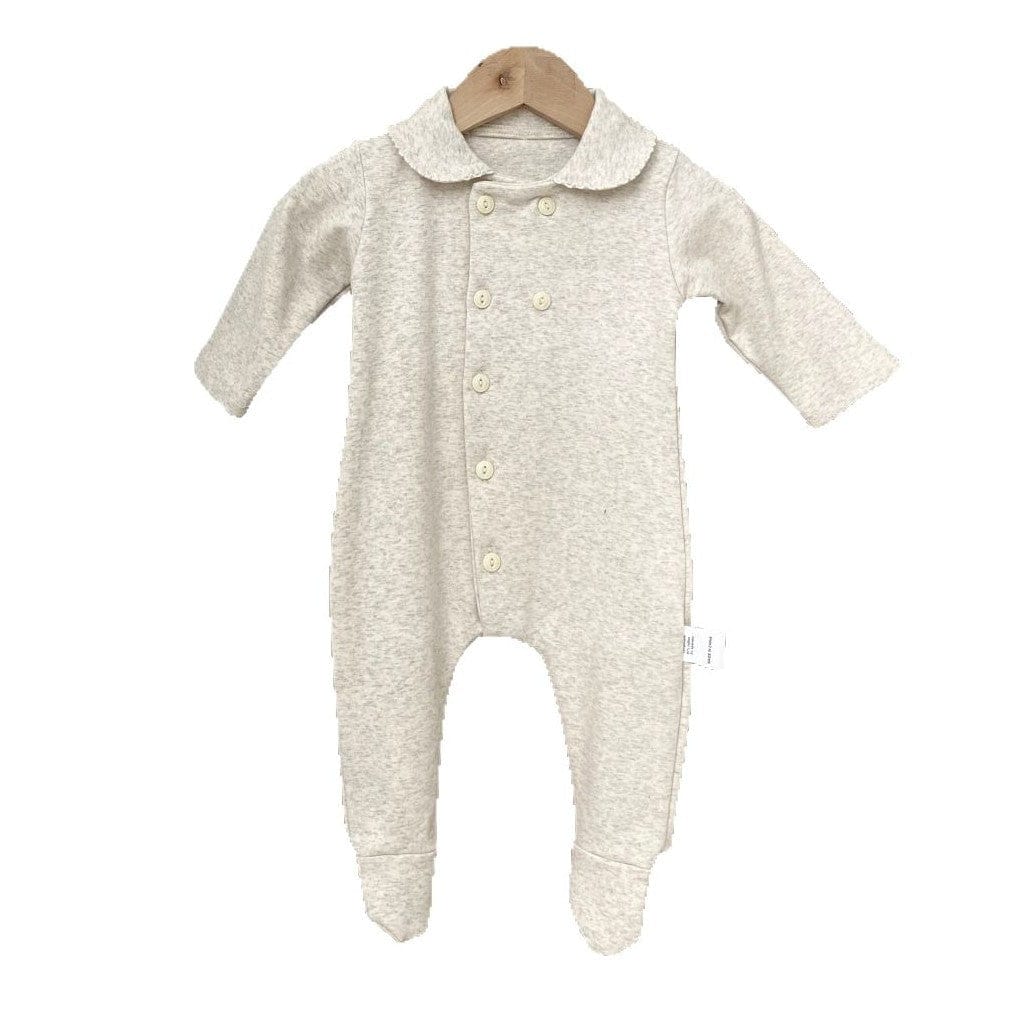 長袖ロンパース 足付き丸襟長袖ロンパース【mh0009659】