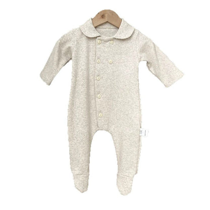 長袖ロンパース 足付き丸襟長袖ロンパース【mh0009659】