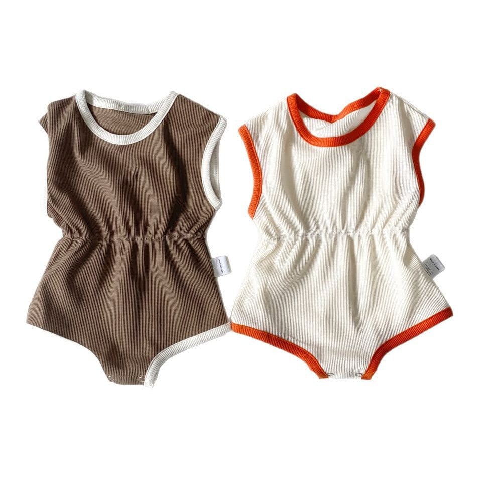 ノースリーブロンパース バイピングノースリーブウェストマークロンパース【mh0009663】