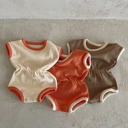 ノースリーブロンパース バイピングノースリーブウェストマークロンパース【mh0009663】