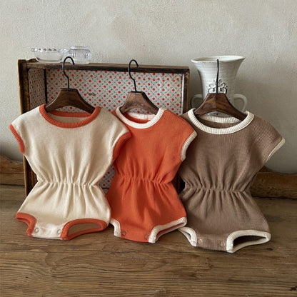 ノースリーブロンパース バイピングノースリーブウェストマークロンパース【mh0009663】