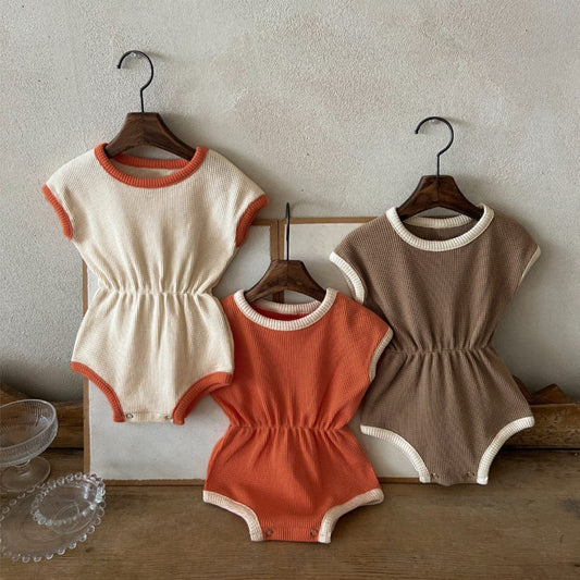 ノースリーブロンパース バイピングノースリーブウェストマークロンパース【mh0009663】