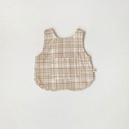 タンクトップ・キャミソール・ノースリーブトップス レトロチェックノースリーブベストトップス【mh0009666】
