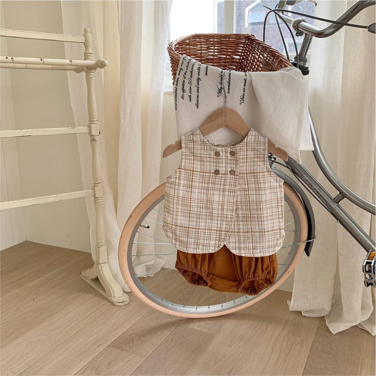 タンクトップ・キャミソール・ノースリーブトップス レトロチェックノースリーブベストトップス【mh0009666】