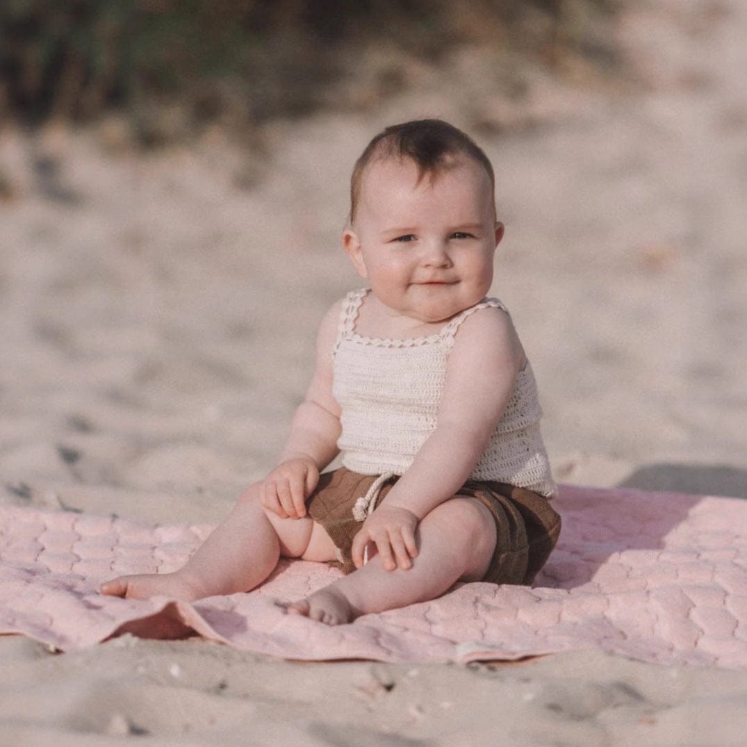 ノースリーブロンパース レースニットキャミソールロンパース【mh0009848】