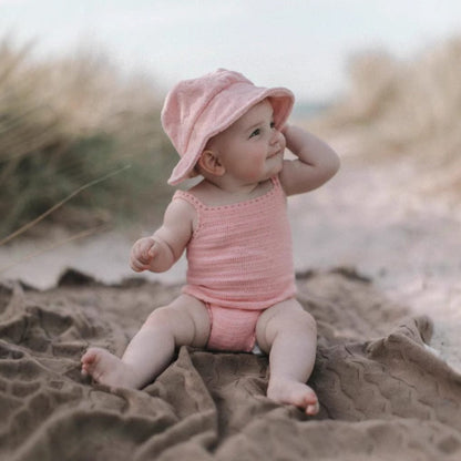 ノースリーブロンパース レースニットキャミソールロンパース【mh0009848】