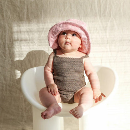 ノースリーブロンパース レースニットキャミソールロンパース【mh0009848】