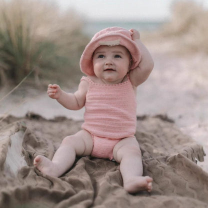 ノースリーブロンパース レースニットキャミソールロンパース【mh0009848】